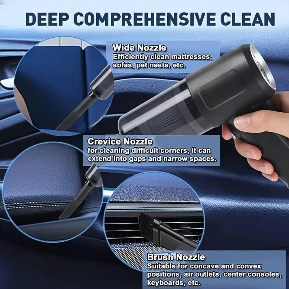 Wireless Mini Vacuum Cleaner, 1 Count Cordless Portable Vacuum, Multifunctional Handheld Electric Dust Collector, Car Interior and Household Cleaning Tool for Daily Use, Festive Gift