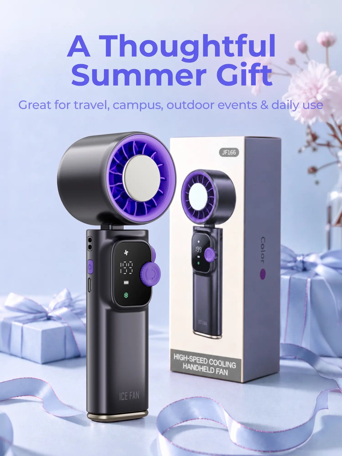 199-Level Precise Wind Control Handheld Fan - Foldable, Adjustable, Airflow Enhancer Portable Fan with Automatic Settings, Summer Travel & Outdoor Household Appliance Essential, Portable Fans, Airflow Enhancer Portable Fans