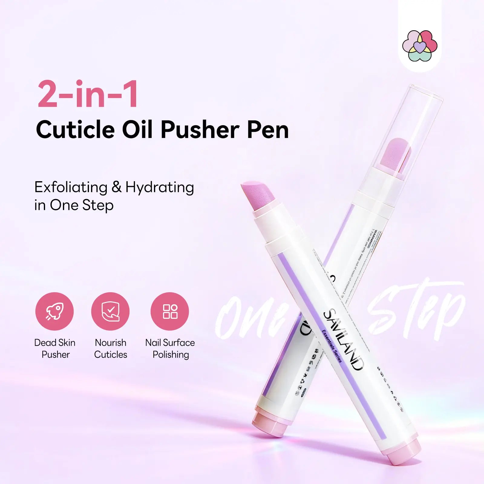 SAVILAND Cuticle Remover Pen Set: 2PCS Ceramic Cuticle Pusher & 4.5Ml Cuticle Oil Pen for Nail Growth, Dry Cuticles, Hangnails, Damaged Nails Moisturizing & Strengthening Care