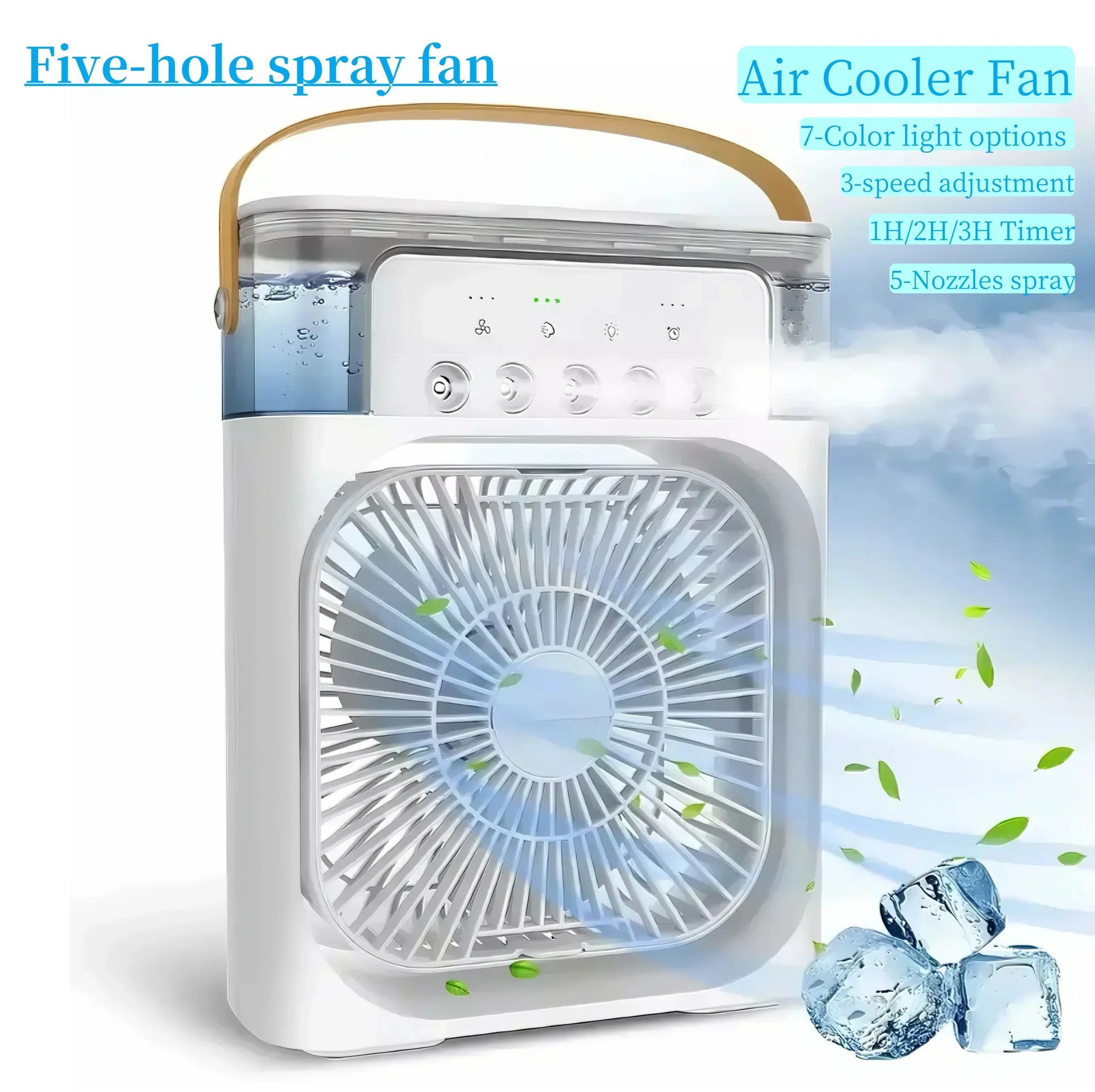 3 in 1 Fan Portable Humidifier Fan Air Conditioner Household Small Air Cooler USB Electric Fan LED Night Light Water Mist