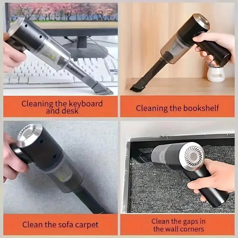Wireless Mini Vacuum Cleaner, 1 Count Cordless Portable Vacuum, Multifunctional Handheld Electric Dust Collector, Car Interior and Household Cleaning Tool for Daily Use, Festive Gift