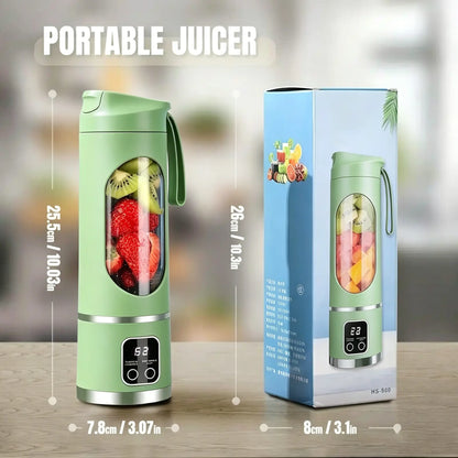 【Summer Sale Deals】 Portable 15.22 Oz USB Rechargeable Personal Blender with LED Display, Durable Abs Material, Perfect for Smoothies & Juices, Home Kitchen Essential